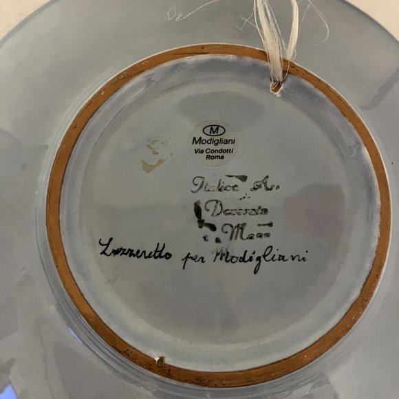 MODIGLIANI VIA CONDOTTI ROMA DECORATIVE HANGING PLATE-10.5 inch - Picture 2 of 6